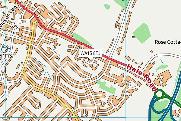 WA15 8TJ map - OS VectorMap District (Ordnance Survey) WA15 8TJ map - OS VectorMap District (Ordnance Survey)