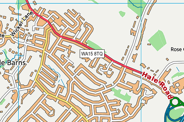 WA15 8TQ map - OS VectorMap District (Ordnance Survey)