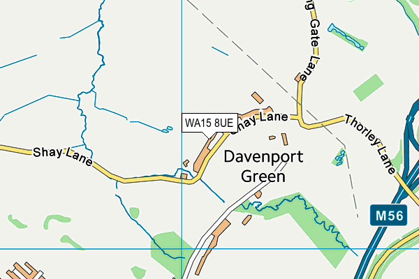 WA15 8UE map - OS VectorMap District (Ordnance Survey) WA15 8UE map - OS VectorMap District (Ordnance Survey)