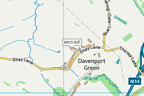 WA15 8UF map - OS VectorMap District (Ordnance Survey)