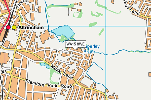 WA15 8WE map - OS VectorMap District (Ordnance Survey) WA15 8WE map - OS VectorMap District (Ordnance Survey)