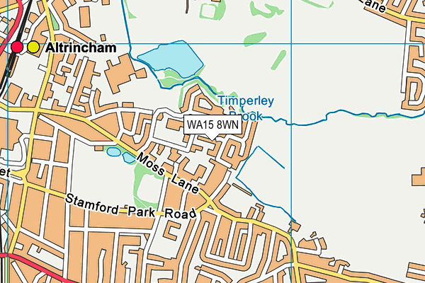 WA15 8WN map - OS VectorMap District (Ordnance Survey)