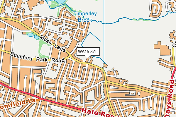 WA15 8ZL map - OS VectorMap District (Ordnance Survey) WA15 8ZL map - OS VectorMap District (Ordnance Survey)