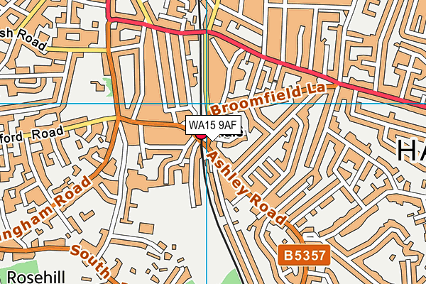 WA15 9AF map - OS VectorMap District (Ordnance Survey) WA15 9AF map - OS VectorMap District (Ordnance Survey)
