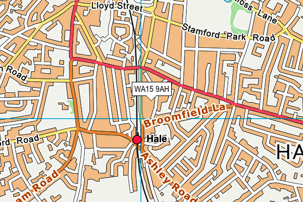 WA15 9AH map - OS VectorMap District (Ordnance Survey) WA15 9AH map - OS VectorMap District (Ordnance Survey)