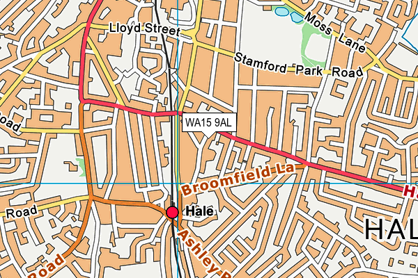 WA15 9AL map - OS VectorMap District (Ordnance Survey)
