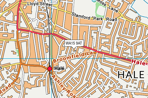 WA15 9AT map - OS VectorMap District (Ordnance Survey)