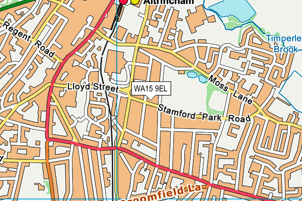 WA15 9EL map - OS VectorMap District (Ordnance Survey)