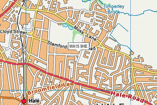 WA15 9HE map - OS VectorMap District (Ordnance Survey) WA15 9HE map - OS VectorMap District (Ordnance Survey)