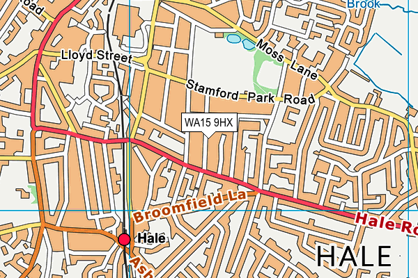 WA15 9HX map - OS VectorMap District (Ordnance Survey)