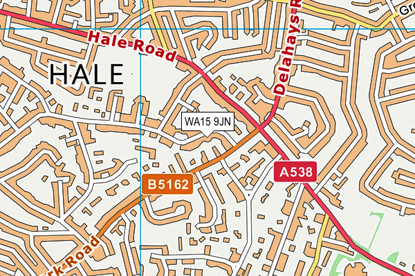WA15 9JN map - OS VectorMap District (Ordnance Survey)