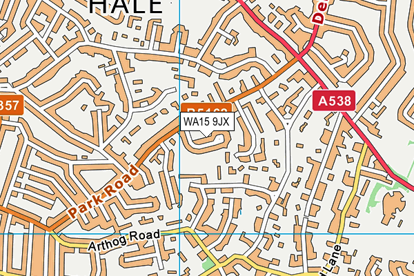WA15 9JX map - OS VectorMap District (Ordnance Survey) WA15 9JX map - OS VectorMap District (Ordnance Survey)