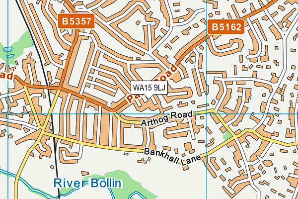 WA15 9LJ map - OS VectorMap District (Ordnance Survey)