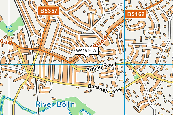 WA15 9LW map - OS VectorMap District (Ordnance Survey) WA15 9LW map - OS VectorMap District (Ordnance Survey)