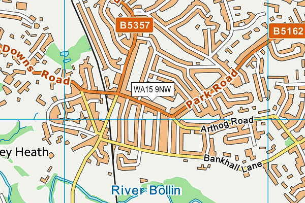 WA15 9NW map - OS VectorMap District (Ordnance Survey) WA15 9NW map - OS VectorMap District (Ordnance Survey)