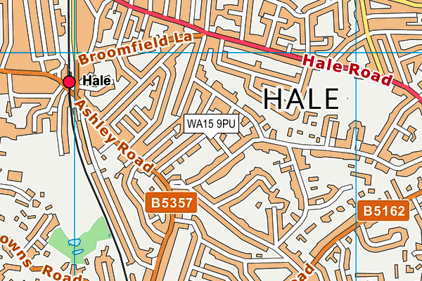 WA15 9PU map - OS VectorMap District (Ordnance Survey)