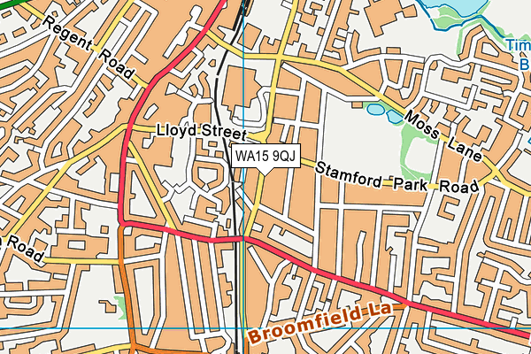 WA15 9QJ map - OS VectorMap District (Ordnance Survey)