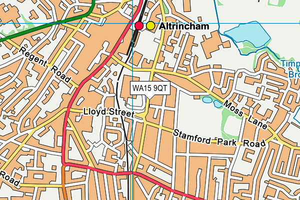 WA15 9QT map - OS VectorMap District (Ordnance Survey) WA15 9QT map - OS VectorMap District (Ordnance Survey)