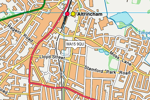WA15 9QU map - OS VectorMap District (Ordnance Survey) WA15 9QU map - OS VectorMap District (Ordnance Survey)