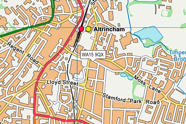 WA15 9QX map - OS VectorMap District (Ordnance Survey) WA15 9QX map - OS VectorMap District (Ordnance Survey)