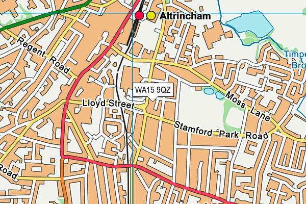 WA15 9QZ map - OS VectorMap District (Ordnance Survey) WA15 9QZ map - OS VectorMap District (Ordnance Survey)