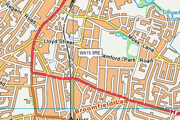 WA15 9RE map - OS VectorMap District (Ordnance Survey)