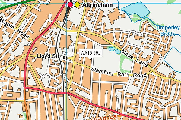 WA15 9RJ map - OS VectorMap District (Ordnance Survey)