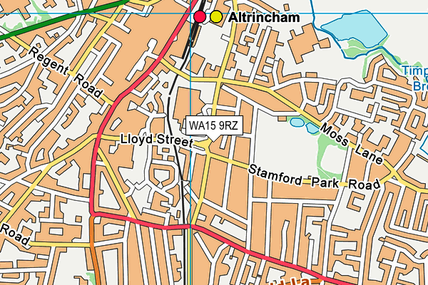 WA15 9RZ map - OS VectorMap District (Ordnance Survey) WA15 9RZ map - OS VectorMap District (Ordnance Survey)