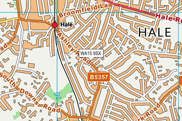 WA15 9SX map - OS VectorMap District (Ordnance Survey) WA15 9SX map - OS VectorMap District (Ordnance Survey)