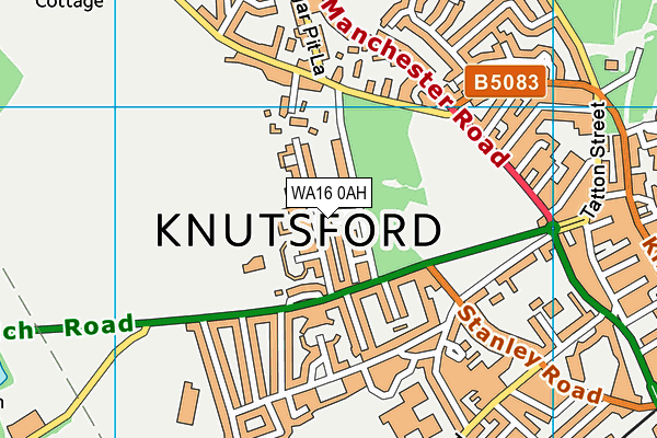WA16 0AH map - OS VectorMap District (Ordnance Survey) WA16 0AH map - OS VectorMap District (Ordnance Survey)