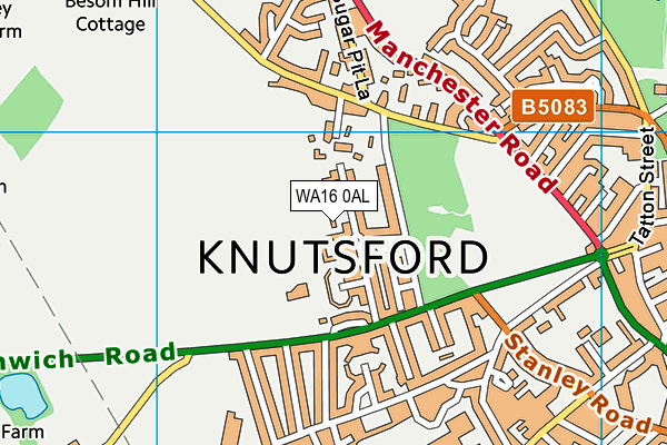 WA16 0AL map - OS VectorMap District (Ordnance Survey) WA16 0AL map - OS VectorMap District (Ordnance Survey)