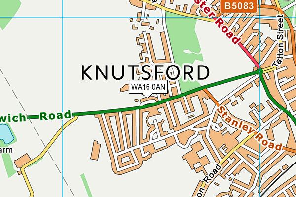 WA16 0AN map - OS VectorMap District (Ordnance Survey) WA16 0AN map - OS VectorMap District (Ordnance Survey)