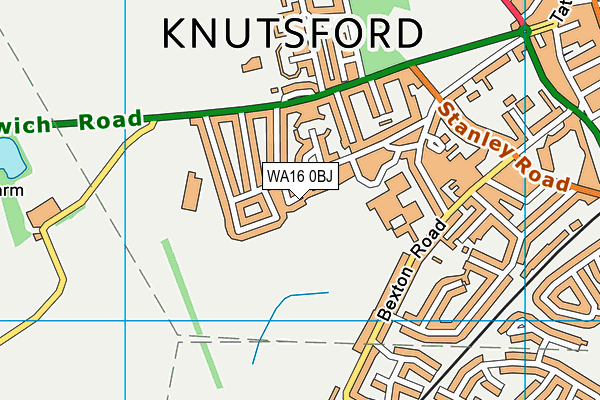WA16 0BJ map - OS VectorMap District (Ordnance Survey)