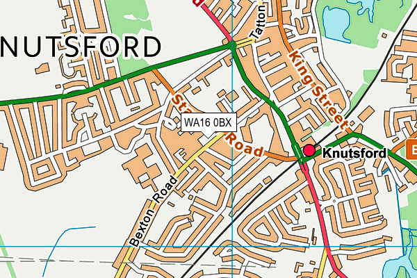 WA16 0BX map - OS VectorMap District (Ordnance Survey) WA16 0BX map - OS VectorMap District (Ordnance Survey)