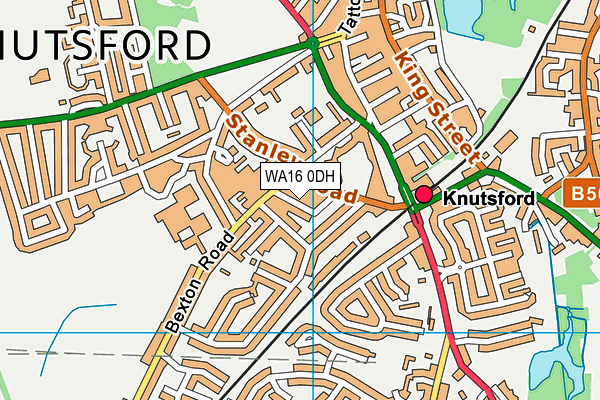 WA16 0DH map - OS VectorMap District (Ordnance Survey)