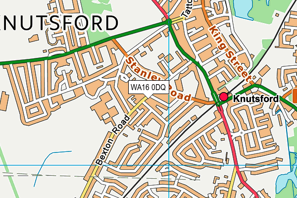 WA16 0DQ map - OS VectorMap District (Ordnance Survey)