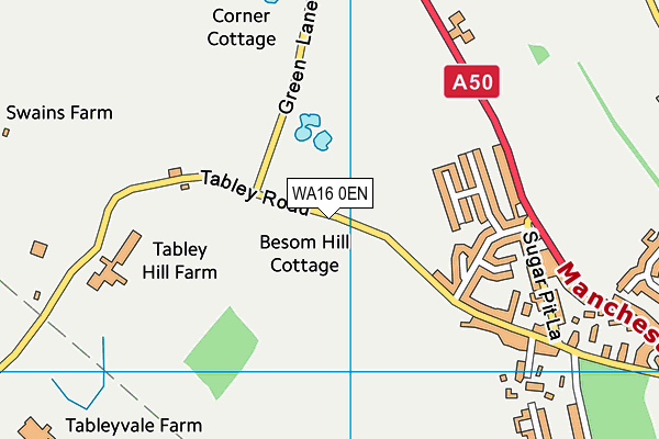WA16 0EN map - OS VectorMap District (Ordnance Survey) WA16 0EN map - OS VectorMap District (Ordnance Survey)