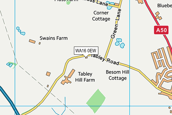 WA16 0EW map - OS VectorMap District (Ordnance Survey) WA16 0EW map - OS VectorMap District (Ordnance Survey)