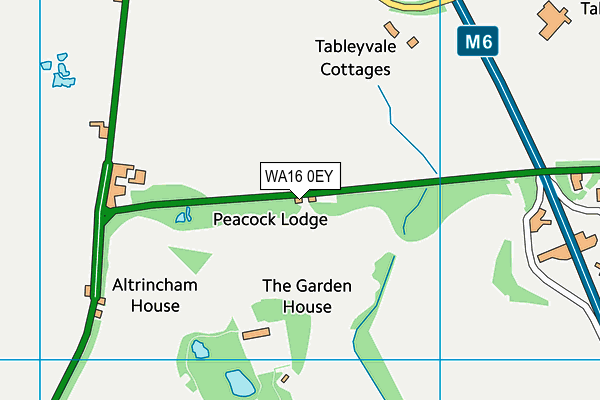 WA16 0EY map - OS VectorMap District (Ordnance Survey) WA16 0EY map - OS VectorMap District (Ordnance Survey)
