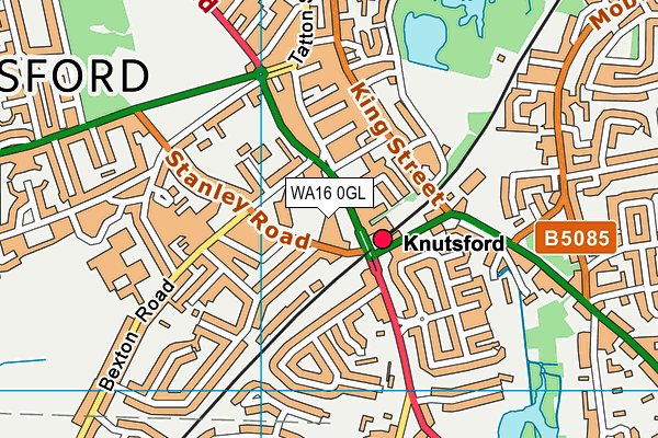 WA16 0GL map - OS VectorMap District (Ordnance Survey) WA16 0GL map - OS VectorMap District (Ordnance Survey)