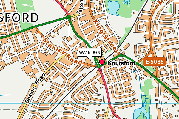 WA16 0GN map - OS VectorMap District (Ordnance Survey) WA16 0GN map - OS VectorMap District (Ordnance Survey)