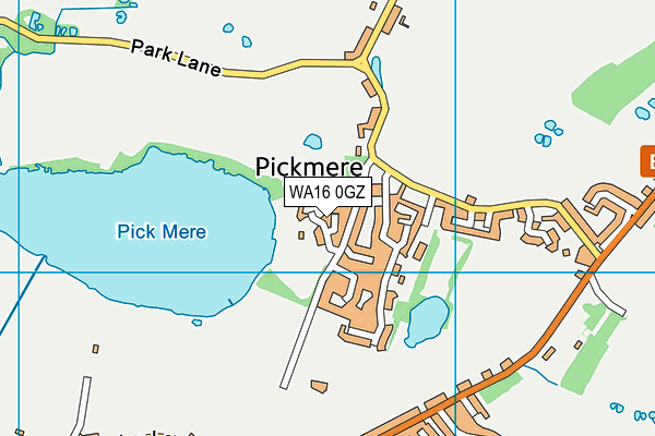 WA16 0GZ map - OS VectorMap District (Ordnance Survey) WA16 0GZ map - OS VectorMap District (Ordnance Survey)