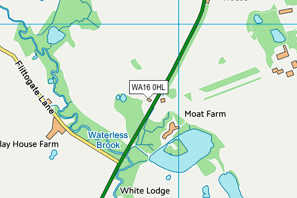 WA16 0HL map - OS VectorMap District (Ordnance Survey) WA16 0HL map - OS VectorMap District (Ordnance Survey)