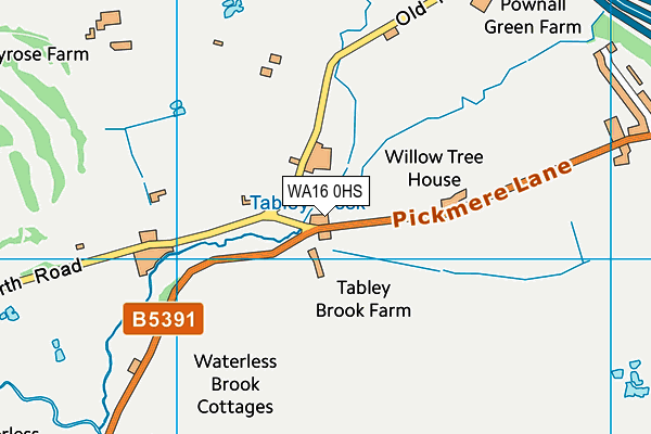 WA16 0HS map - OS VectorMap District (Ordnance Survey) WA16 0HS map - OS VectorMap District (Ordnance Survey)