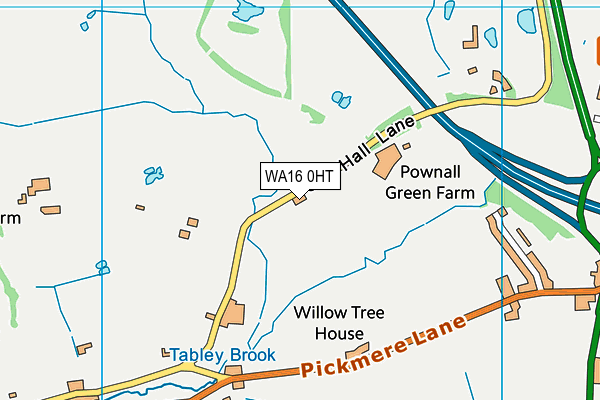 WA16 0HT map - OS VectorMap District (Ordnance Survey) WA16 0HT map - OS VectorMap District (Ordnance Survey)