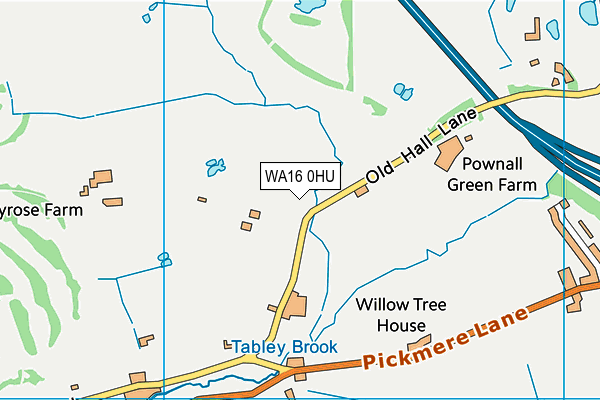 WA16 0HU map - OS VectorMap District (Ordnance Survey) WA16 0HU map - OS VectorMap District (Ordnance Survey)