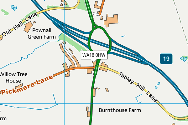 WA16 0HW map - OS VectorMap District (Ordnance Survey) WA16 0HW map - OS VectorMap District (Ordnance Survey)