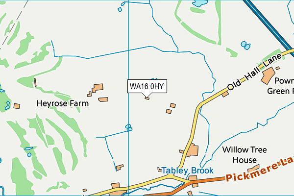 WA16 0HY map - OS VectorMap District (Ordnance Survey) WA16 0HY map - OS VectorMap District (Ordnance Survey)
