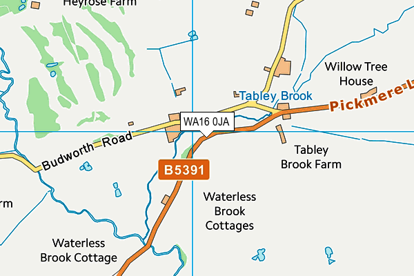 WA16 0JA map - OS VectorMap District (Ordnance Survey) WA16 0JA map - OS VectorMap District (Ordnance Survey)