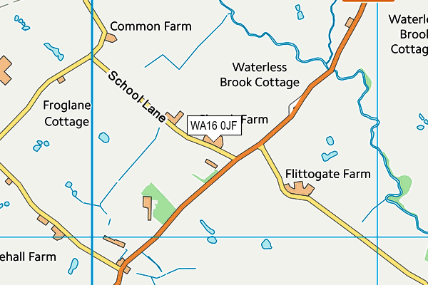 WA16 0JF map - OS VectorMap District (Ordnance Survey) WA16 0JF map - OS VectorMap District (Ordnance Survey)